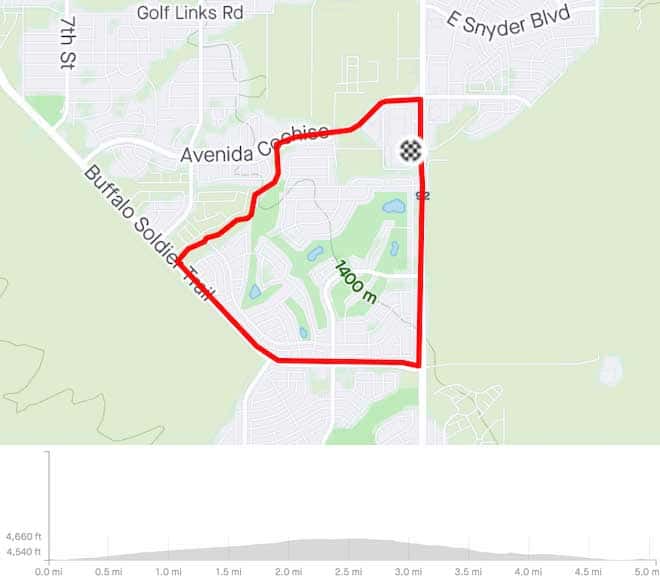 Sierra Vista Mall Loop Bicycle Route Map
